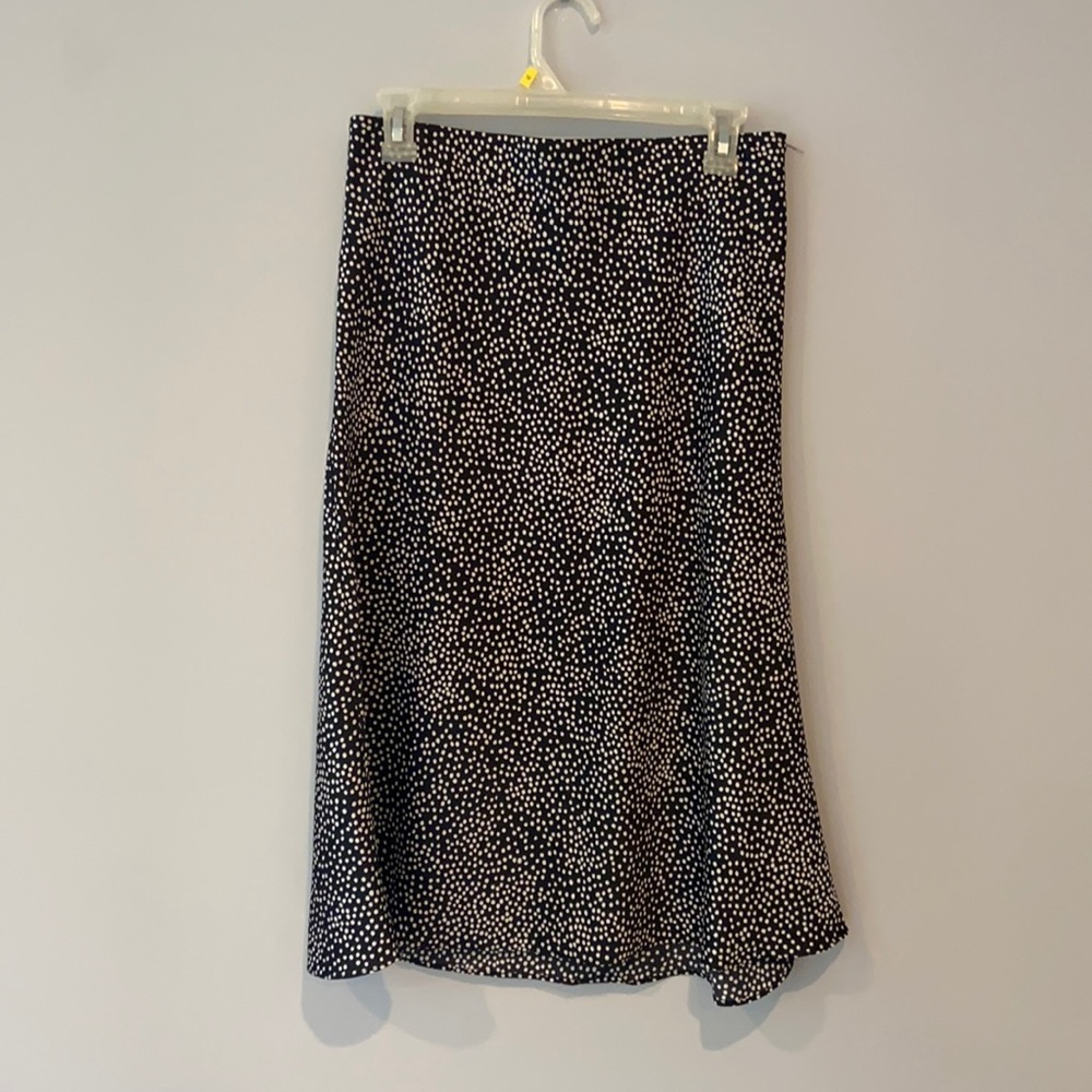 Black and white Loft polka dot midi skirt S